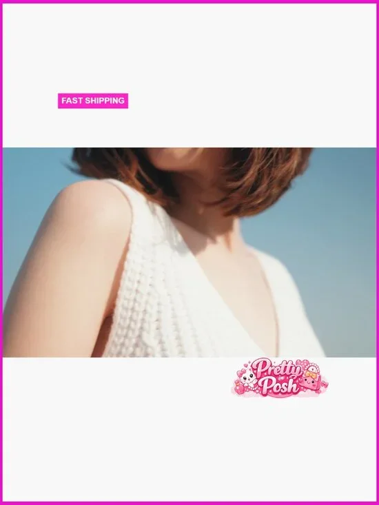 Cropped Sweater Vest V Neck Button Down Chunky Knit Sleeveless Tank Top - Picture 7 of 7